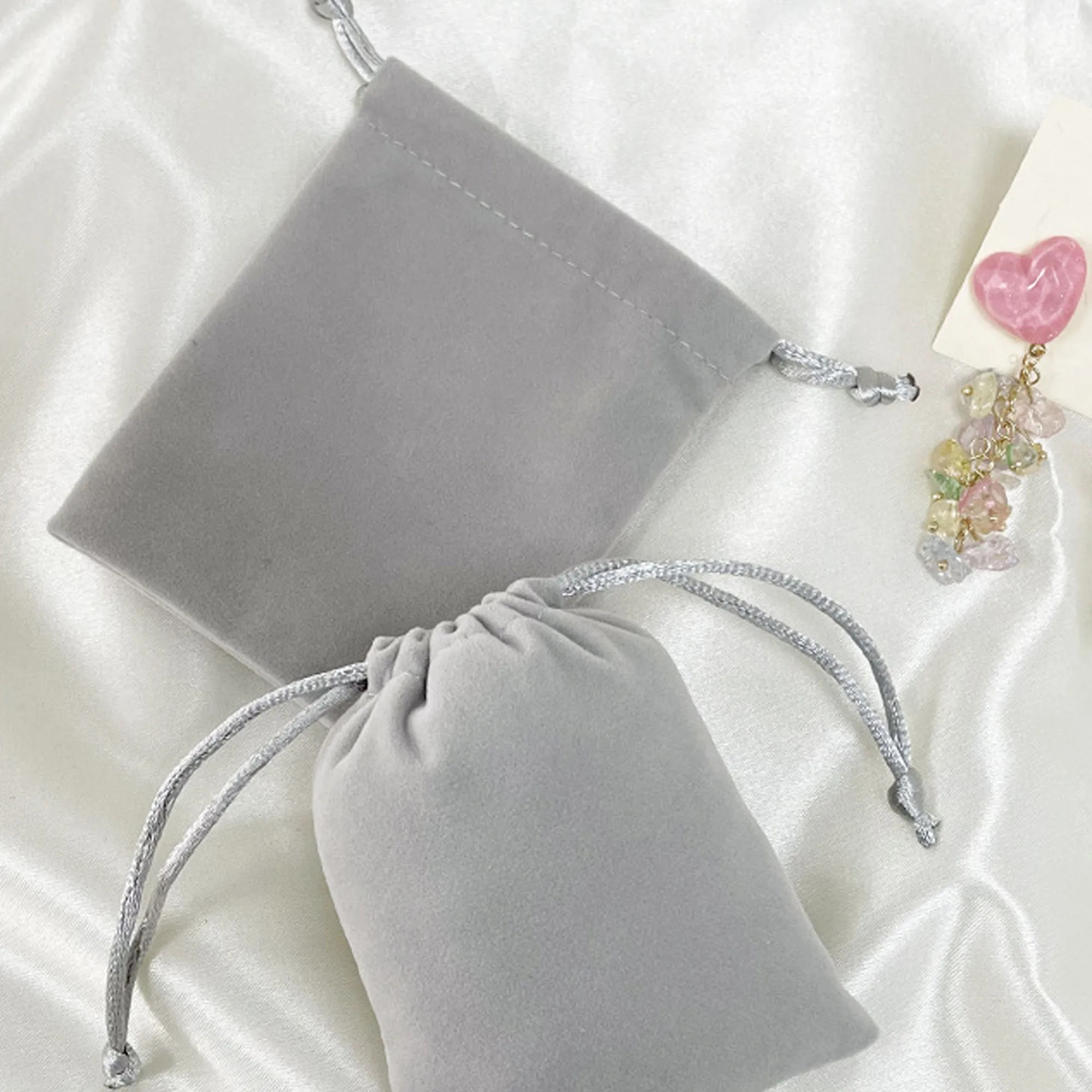 Flocked Drawstring Bag With Logo For Collecting 3