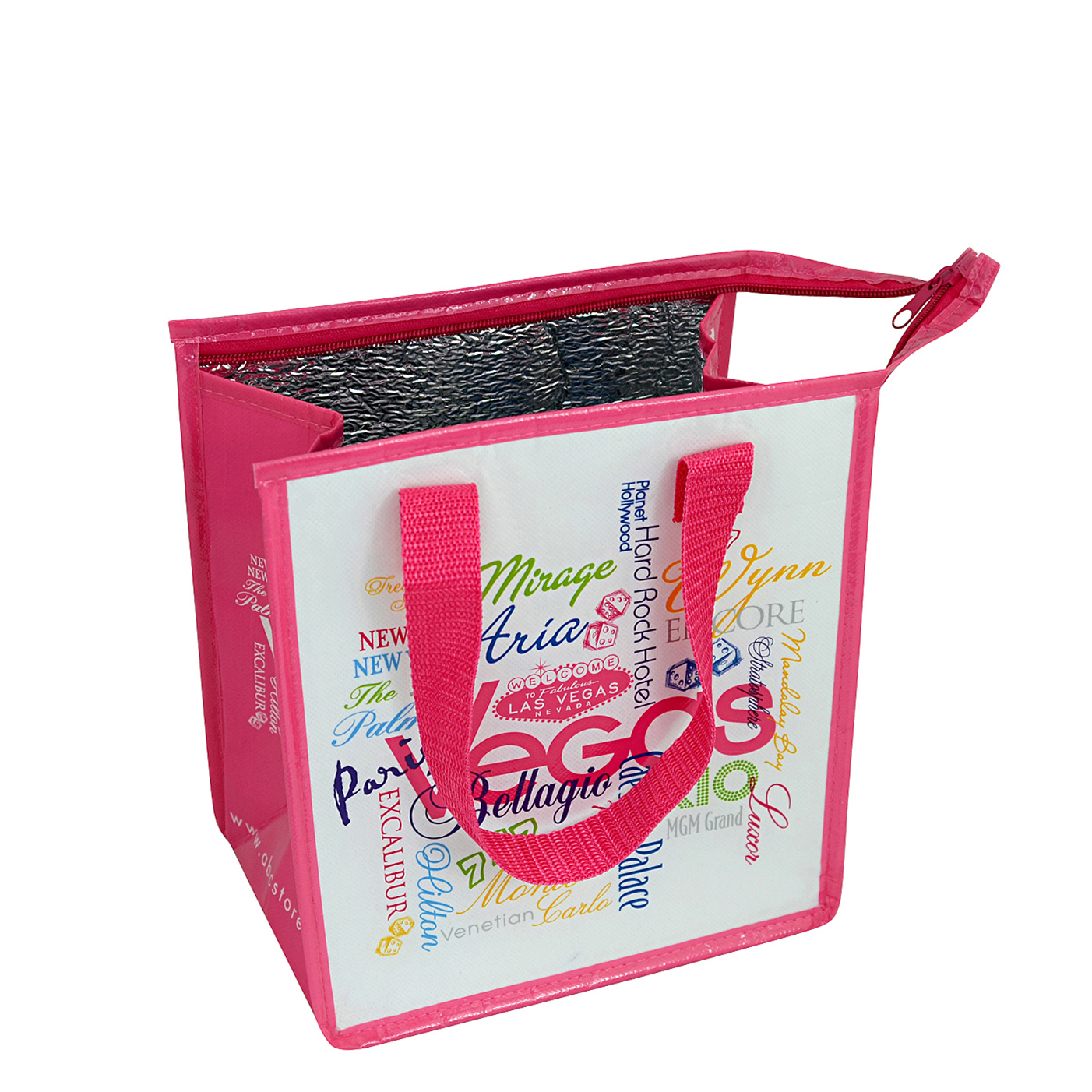 Full-Color 120g Laminated Non-Woven Insulated Lunch Bag w/Zipper Closure 9"x10"x5.5" 2