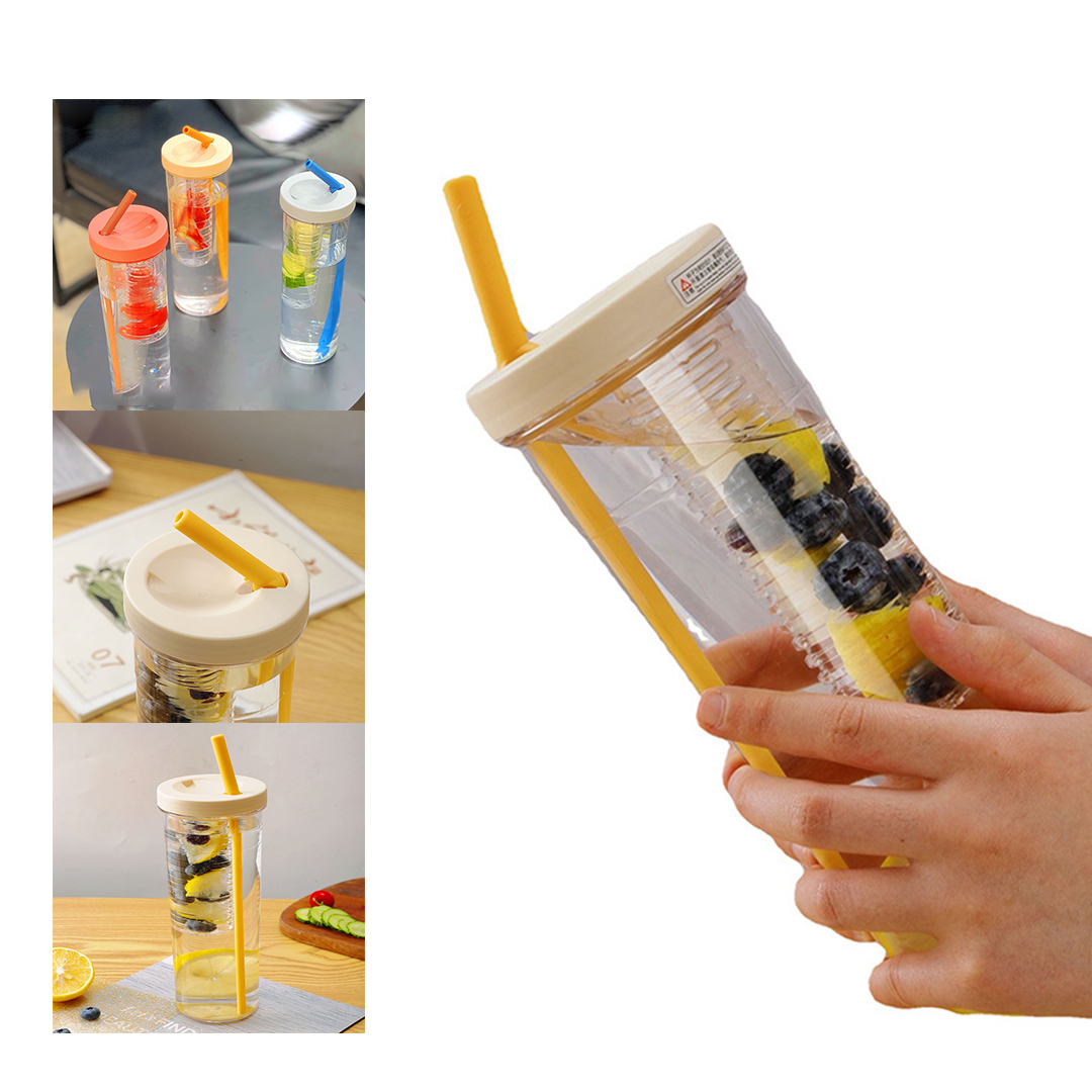 24Oz Large Capacity Plastic Fruit Infuser Water Bottle 2