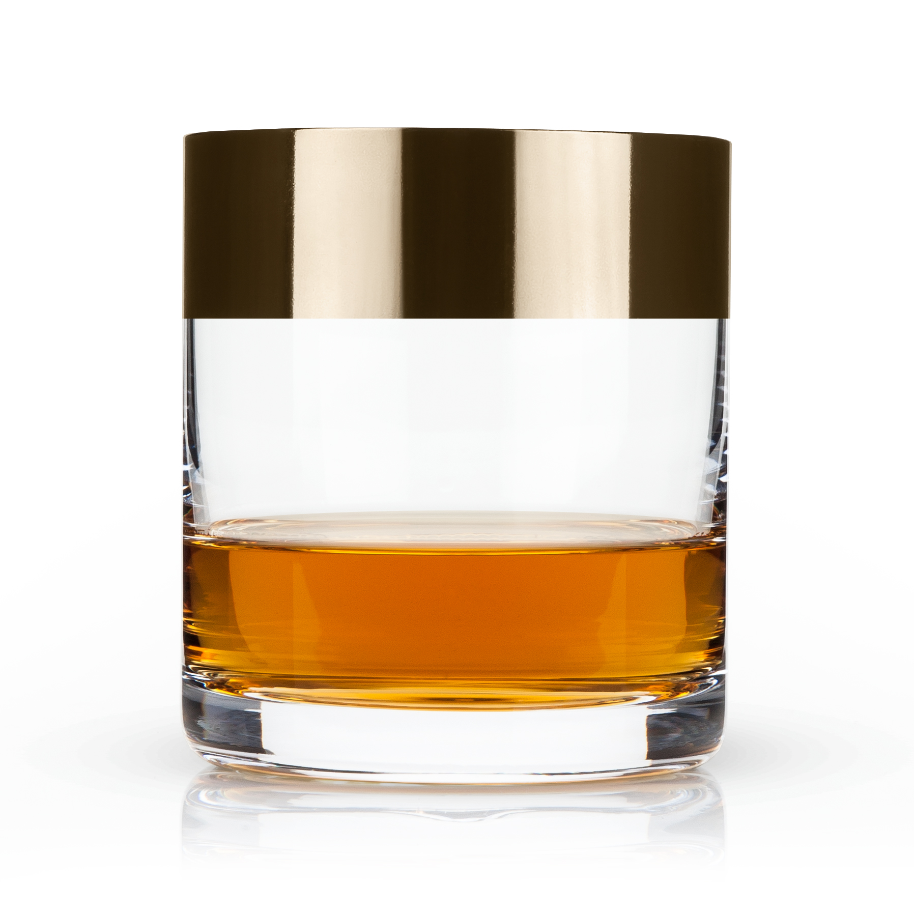 Viski® Bronze Rim Crystal Tumbler, set of 2 4