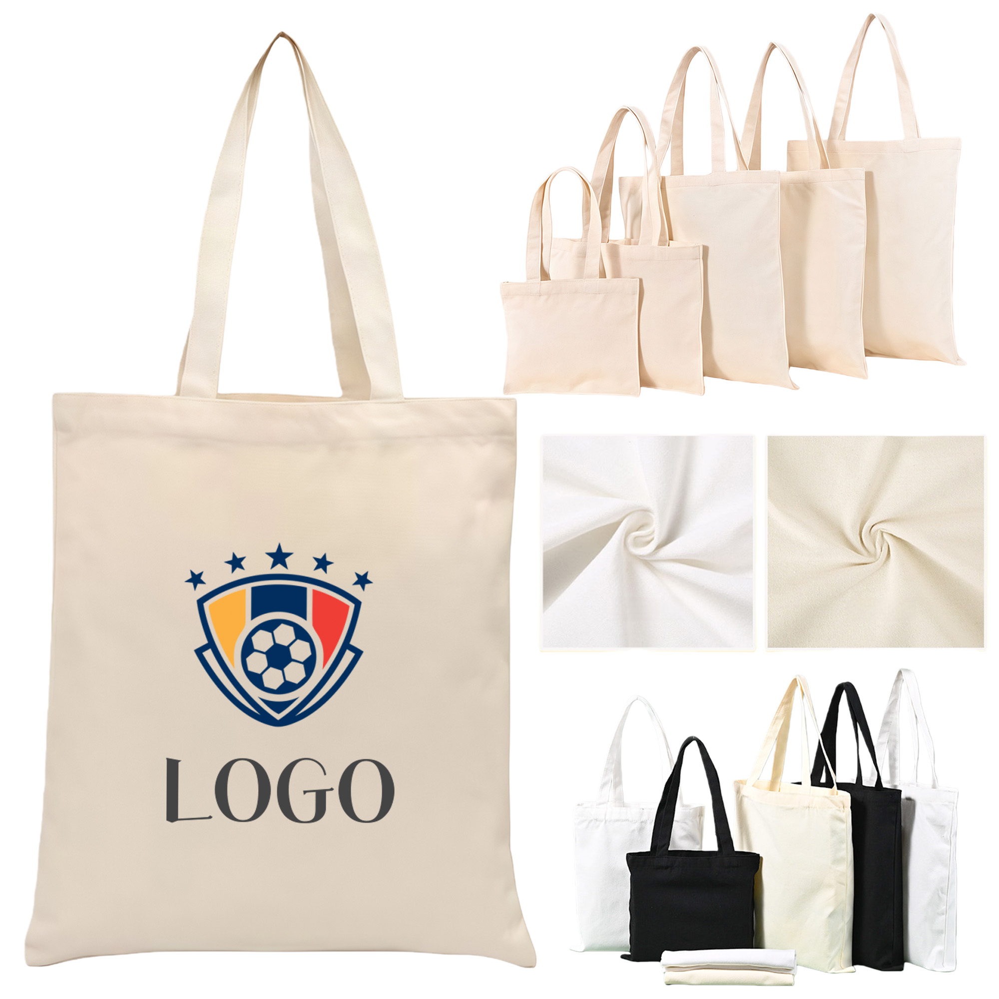 Lightweight Canvas Shopping Bag, custom tote bag with logo imprint 2