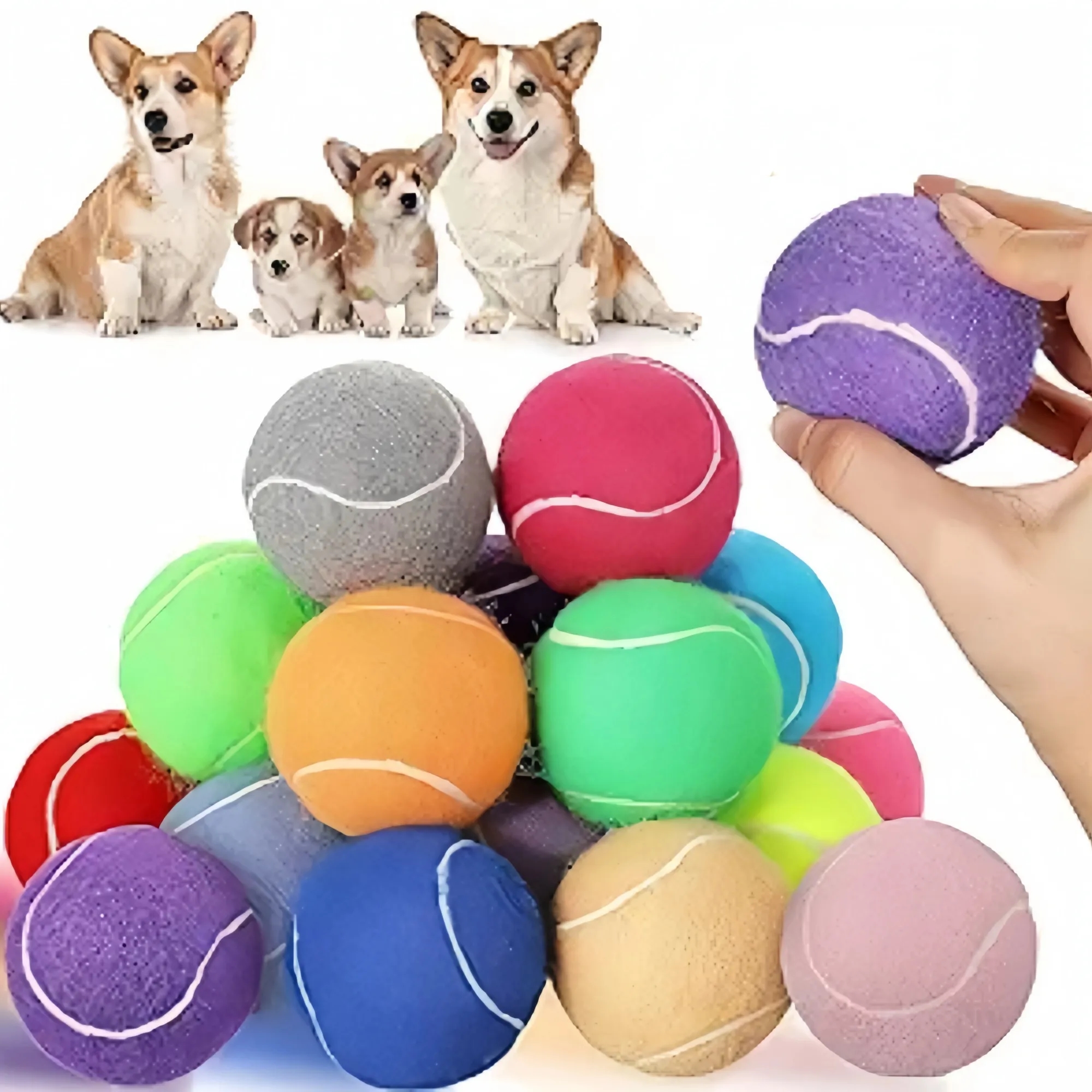 Full Color Rubber Pet Training Tennis Ball 1