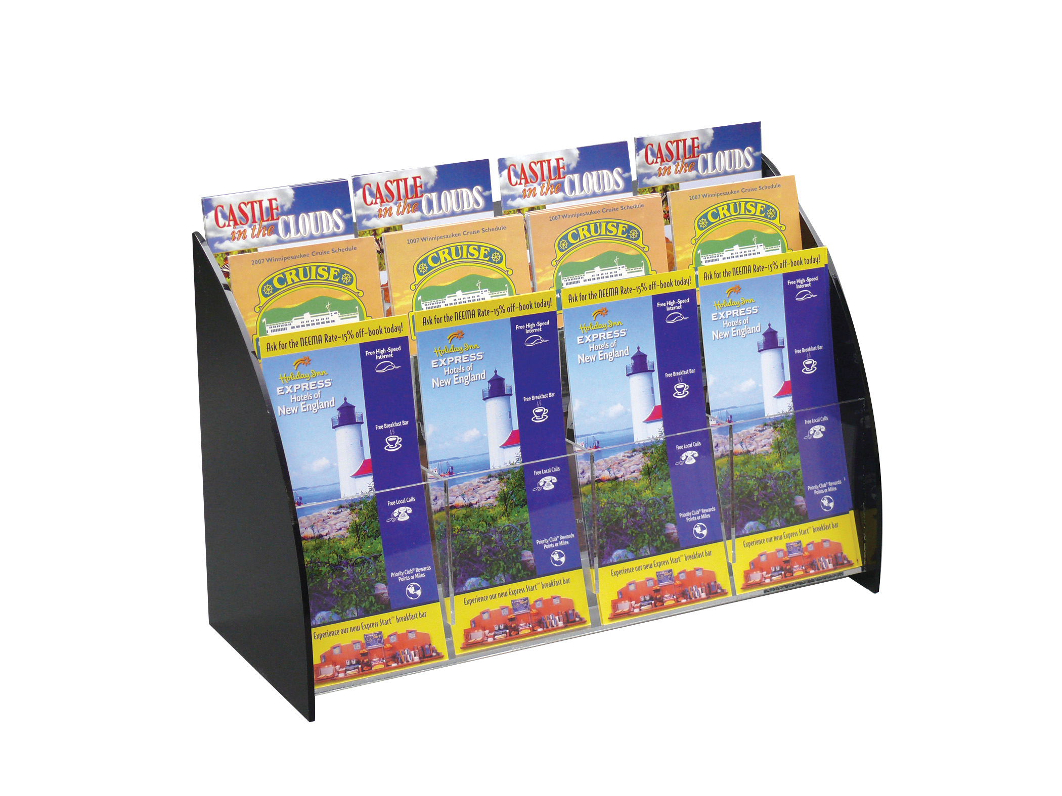 Countertop Brochure Hlder with Curved Sides, 3-Tier 12-Pocket 3