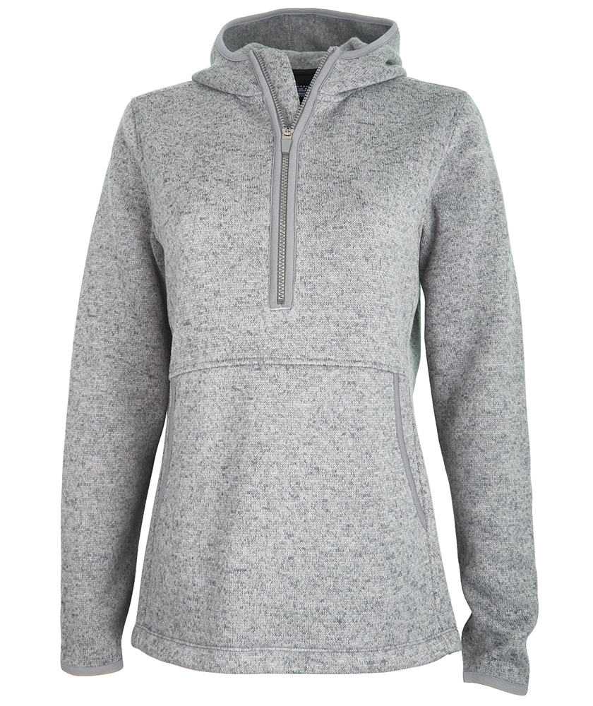 Women's Heathered Fleece Quarter Zip Hoodie 3