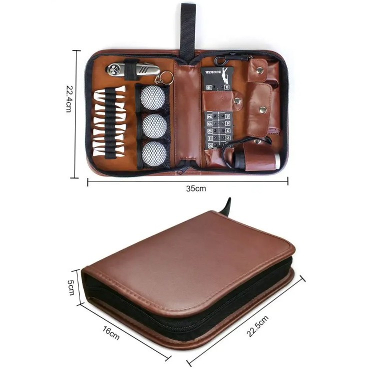 PU Leather Carrying Golf Club Gadgets Kits Case Bag 5