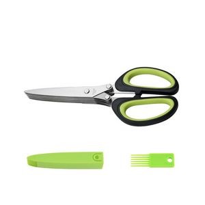 5 Blade Herb Chopper Scissors With Ergonomic Dual Color Handle 18