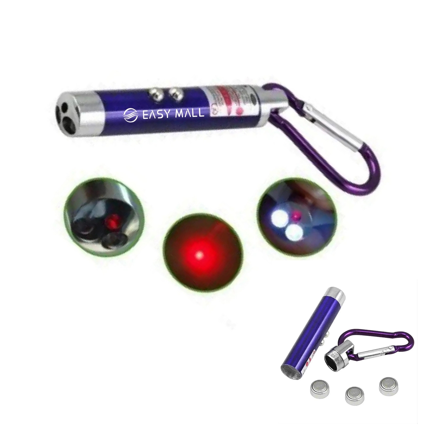 Aluminum Alloy Red Laser Pointer w/ Carabiner 2