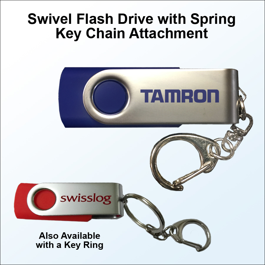 Swivel with Spring Key Flash Drive / USB - 16 GB Memory