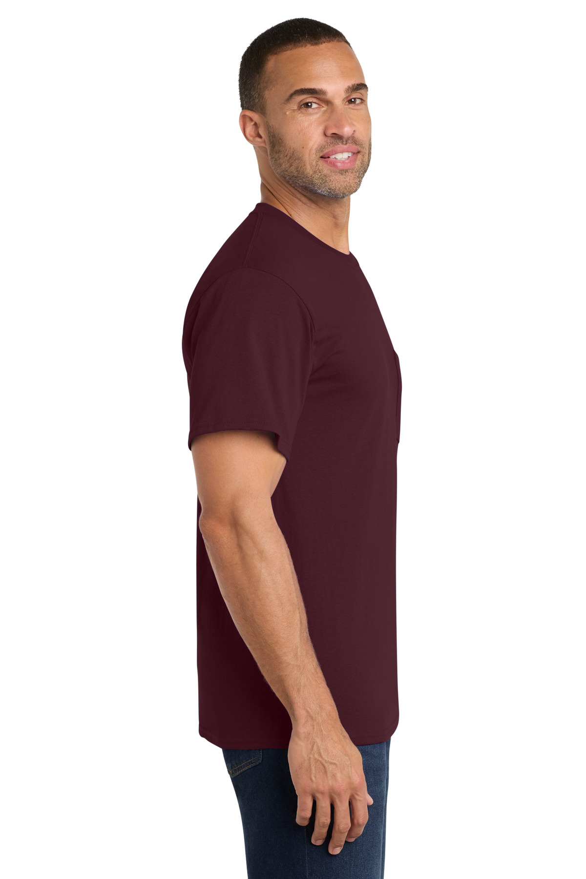 Port & Co Core Cotton Pocket Tee. PC54P 143