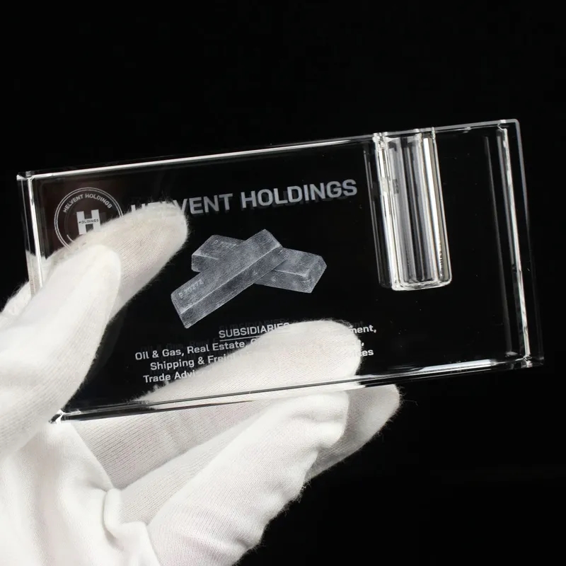 RECTANGULAR CUBE CRYSTAL PEN HOLDER 2