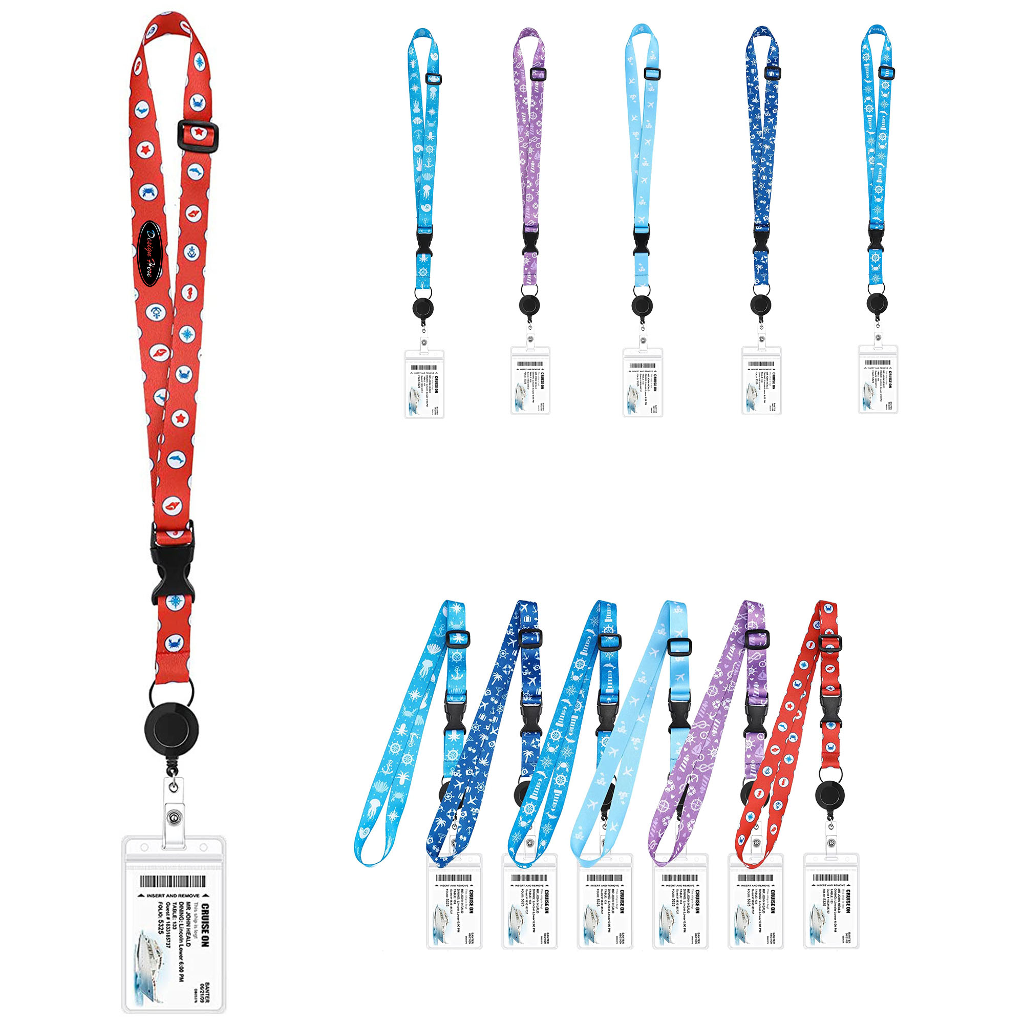 Waterproof lanyard with retractable badge holder essential for ID 1