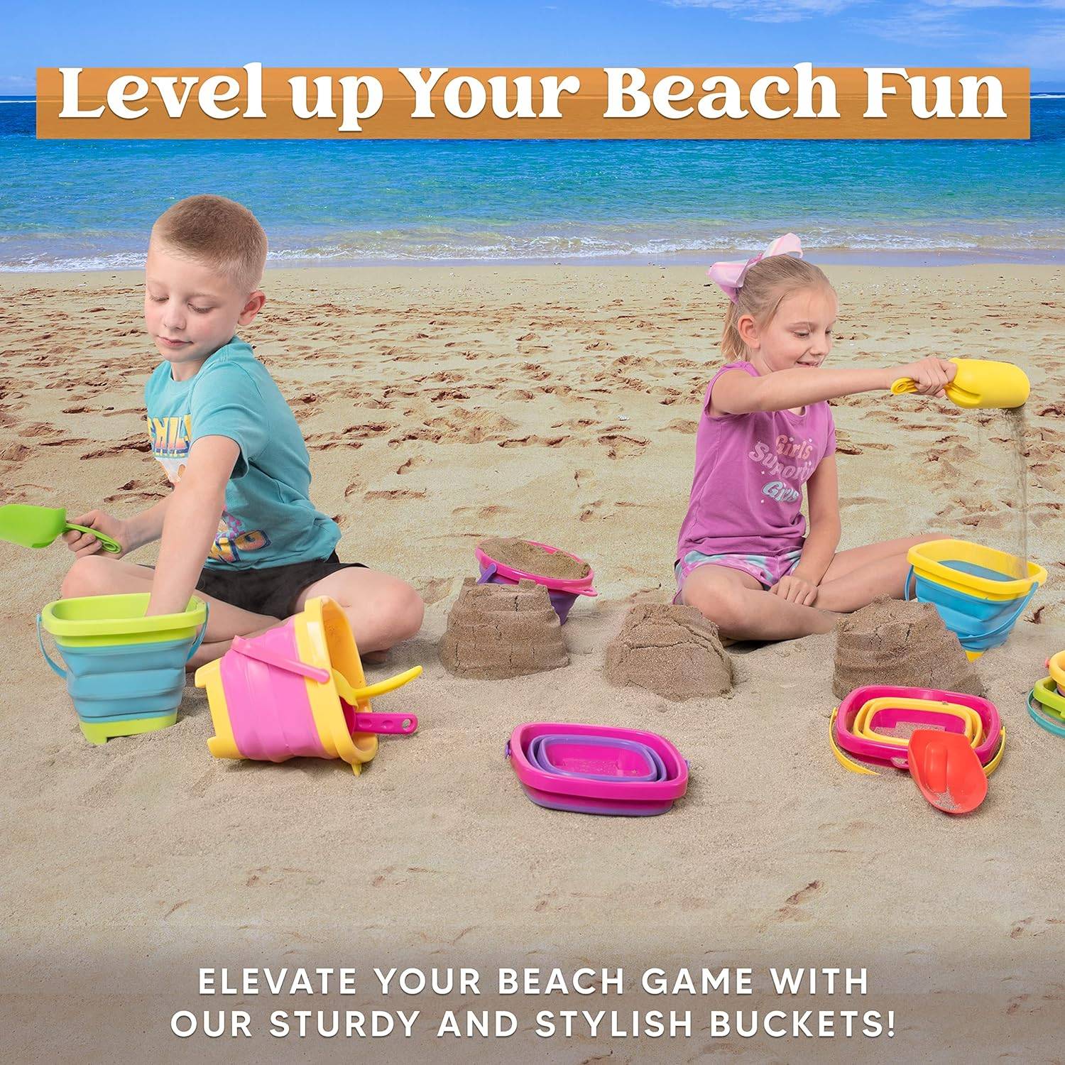 Plastic Beach Sand Shovel and Pail 5