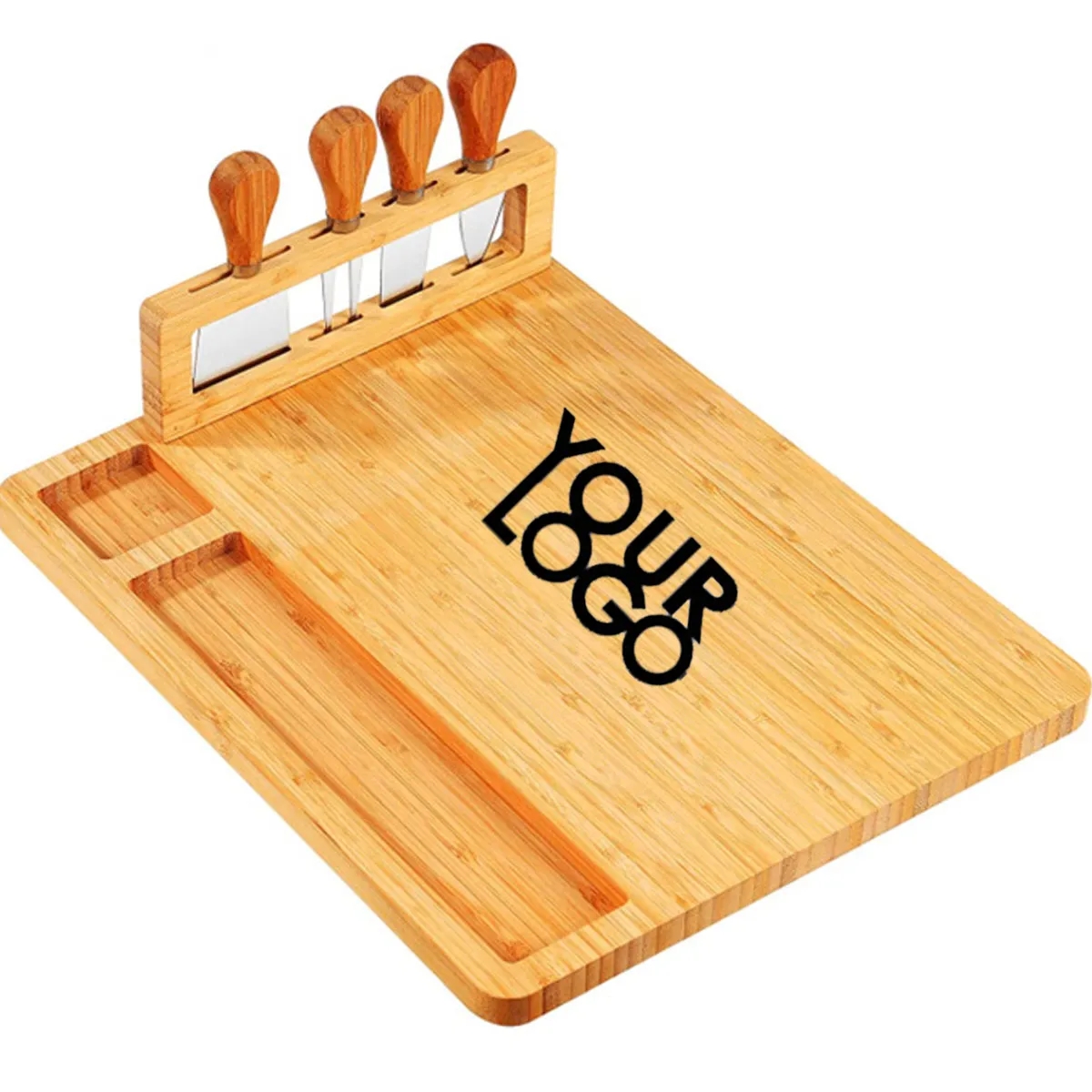 4-Piece Kitchen Bamboo Charcuterie Cheese Cutting Board Set 1