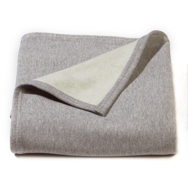 Heather Gray Sweatshirt Jersey Fleece Blanket 1