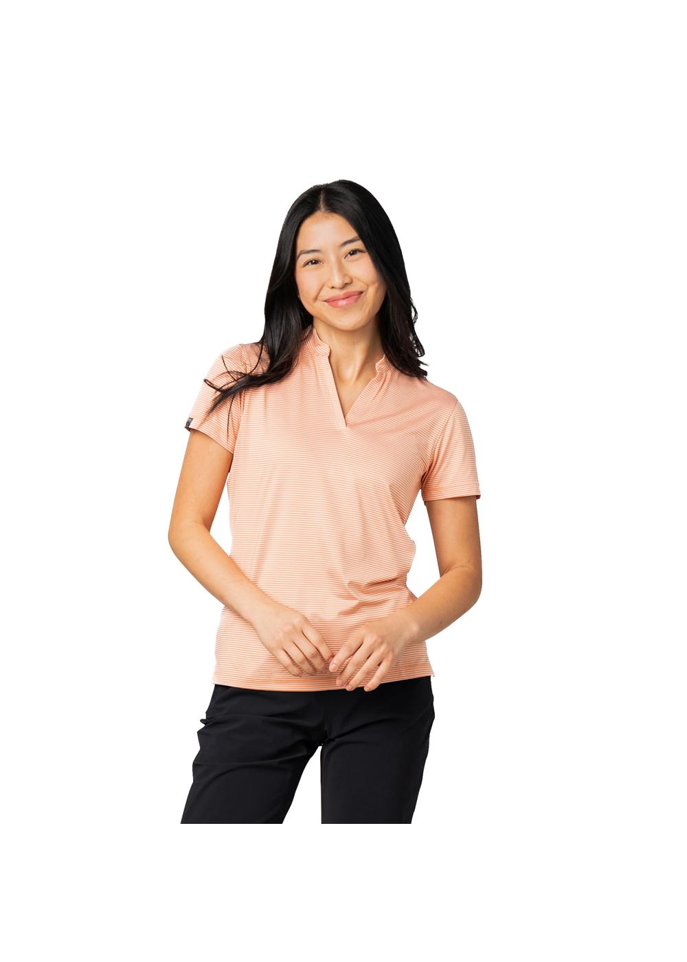 Storm Creek Women's Optimist II Microstripe Short Sleeve Polo 10