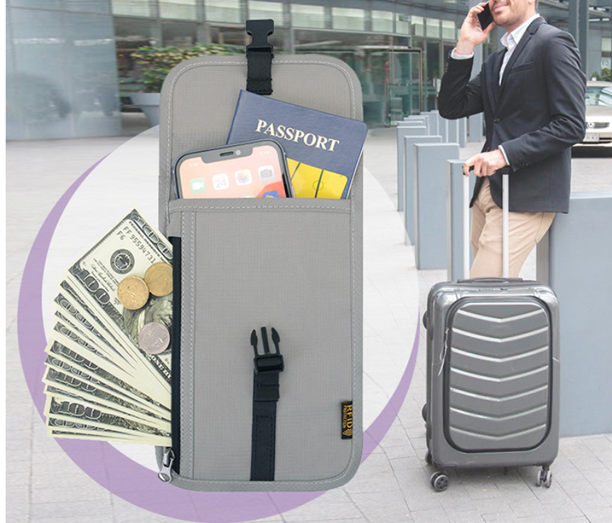 Travel Neck Wallet with RFID Blocking 4
