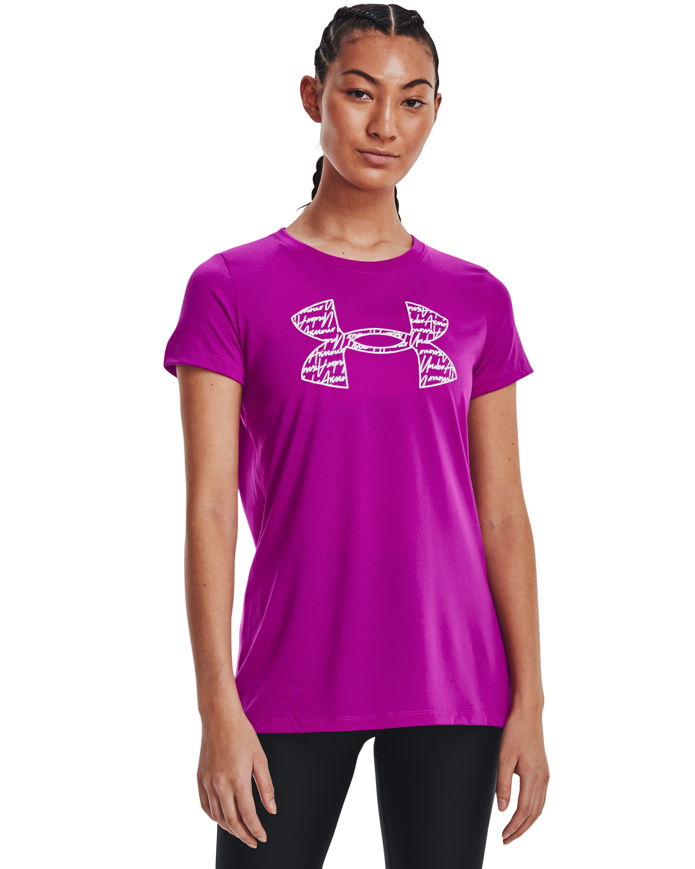 Women's UA Tech Script Logo Short Sleeve  6