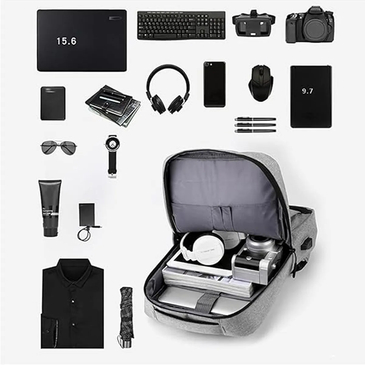 In Stock Custom USB Charging Business Laptop Backpack 4