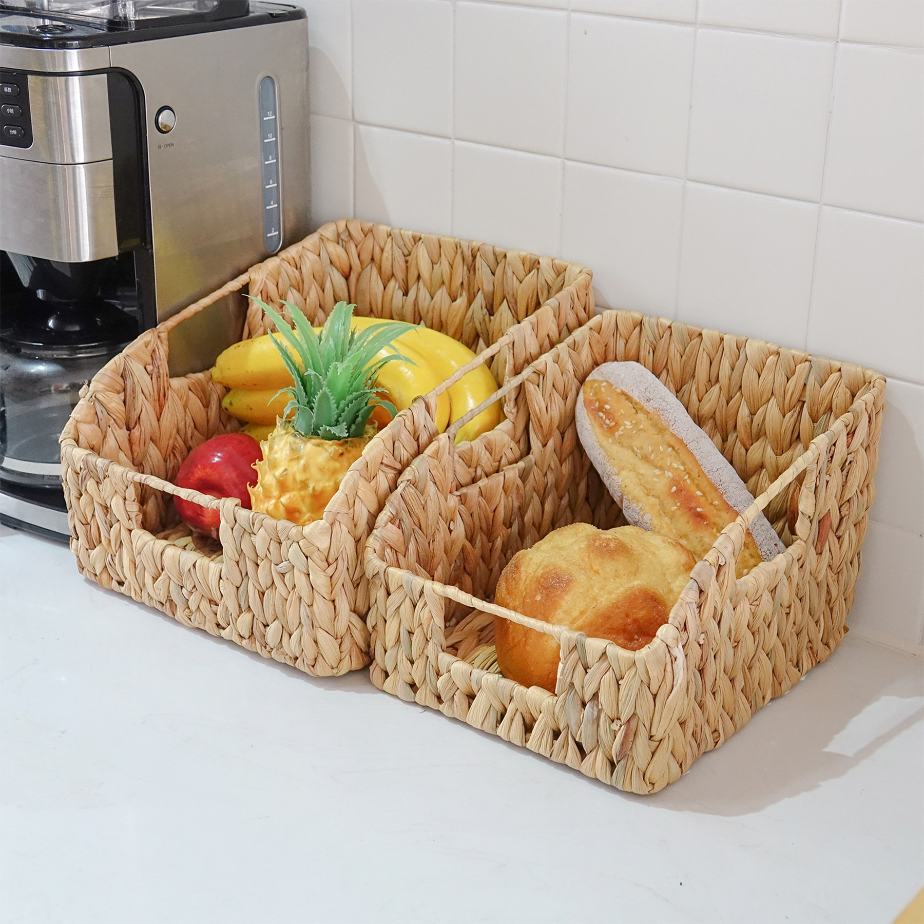 2 Set Hand-Woven Baskets with Handles 2