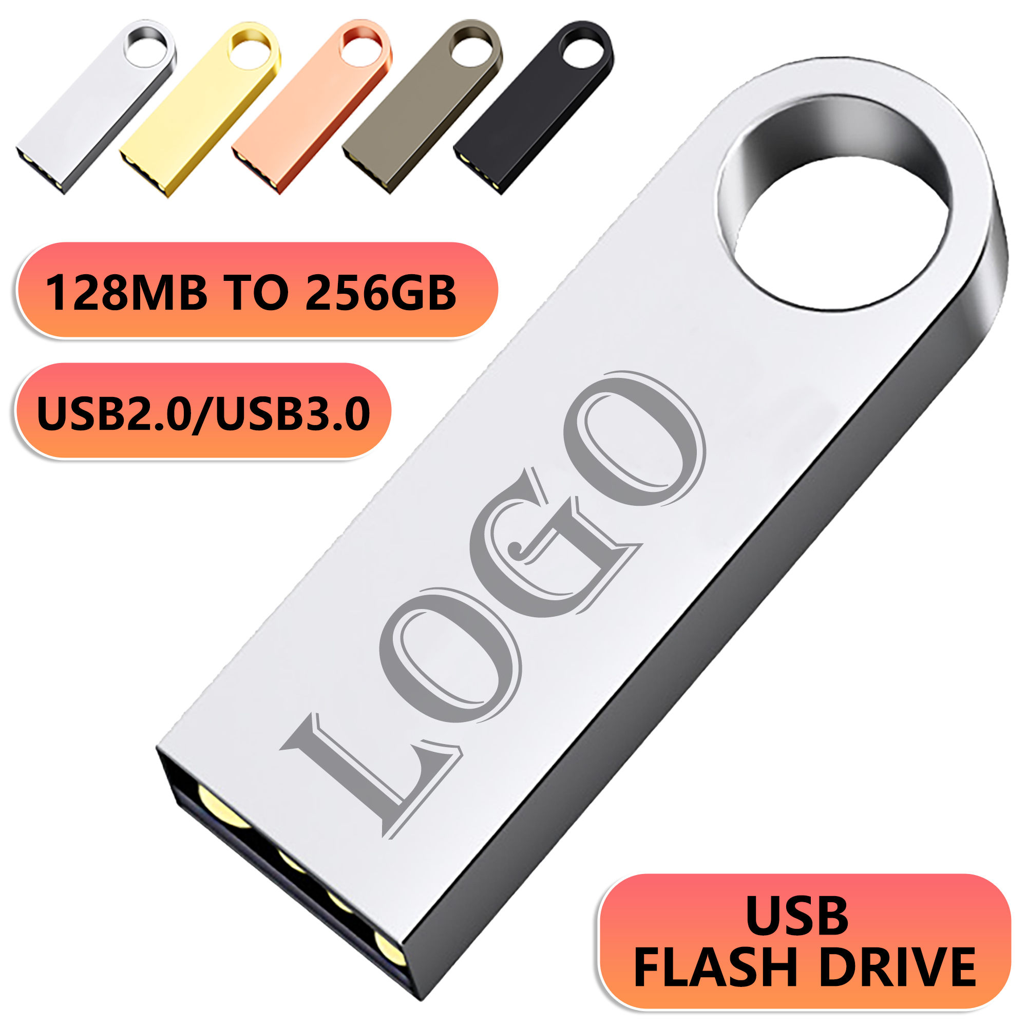 high-capacity metal USB flash drive attached to a keyring 1