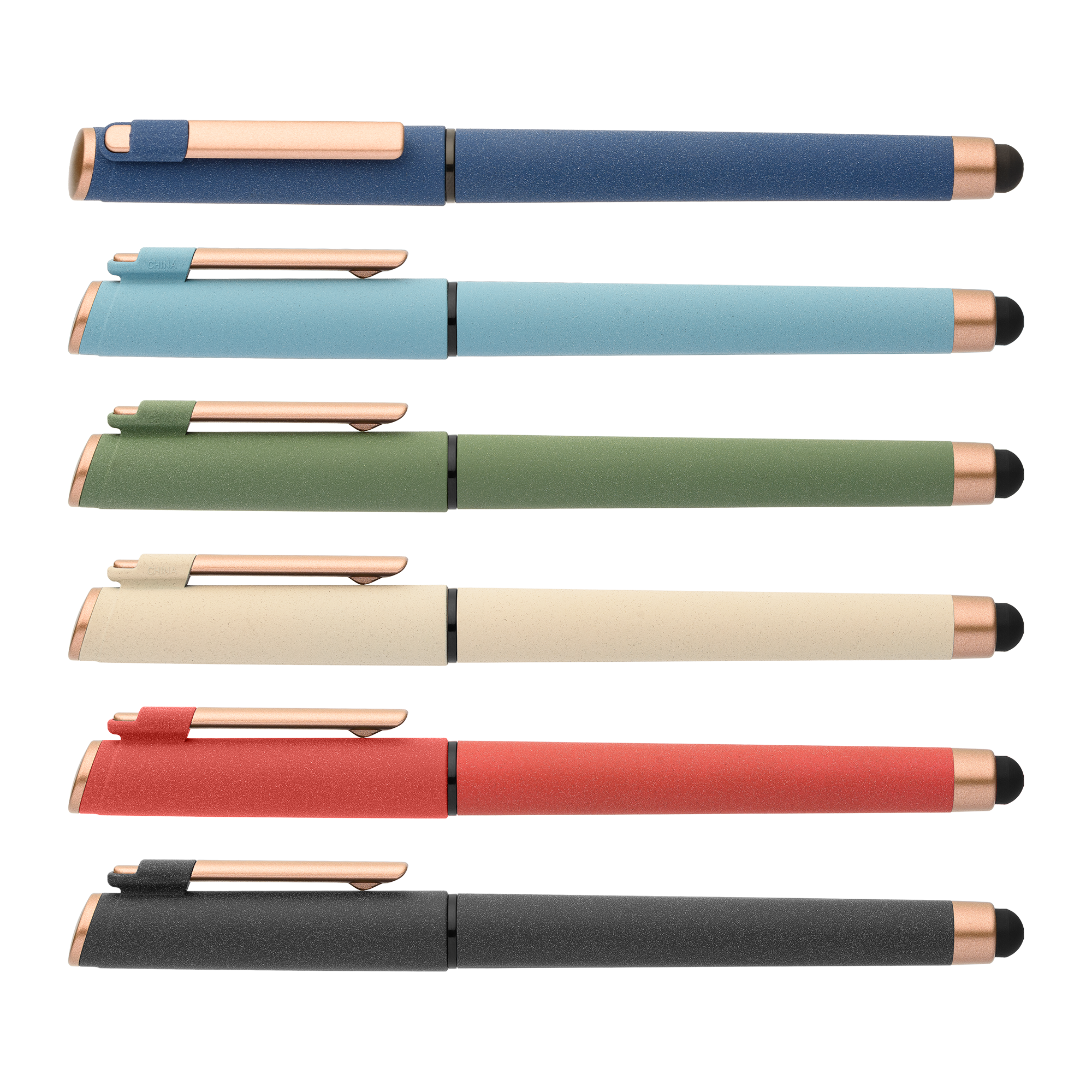York Recycled Plastic Bronze Trim Stylus Gel Pen 21