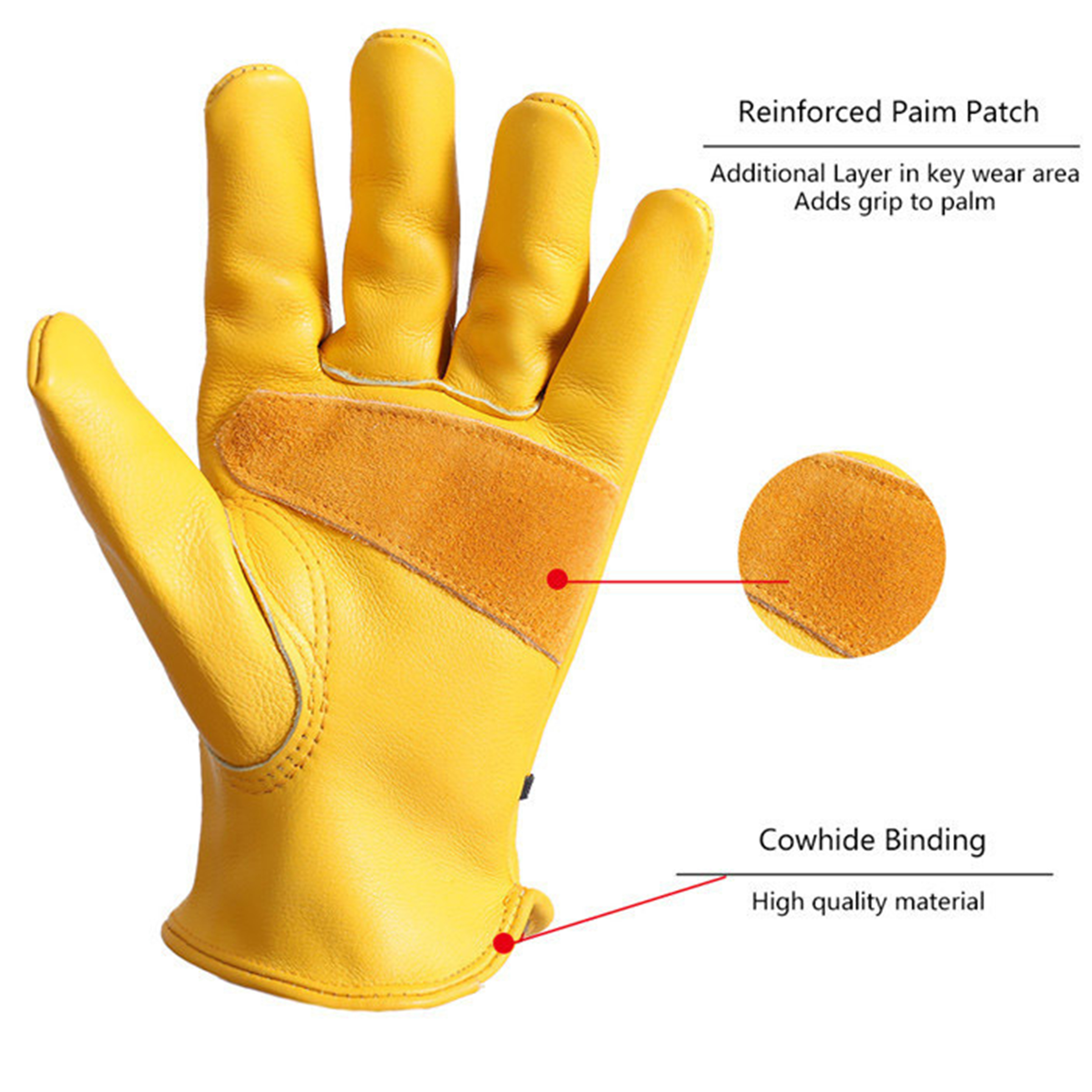 Cowhide Outdoor Wear-Resistant And Anti Slip Soft Gloves 9
