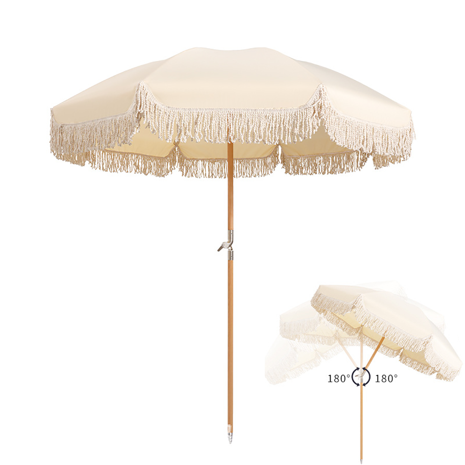 Adjustable Sunshade Beach Tassel Umbrella 2