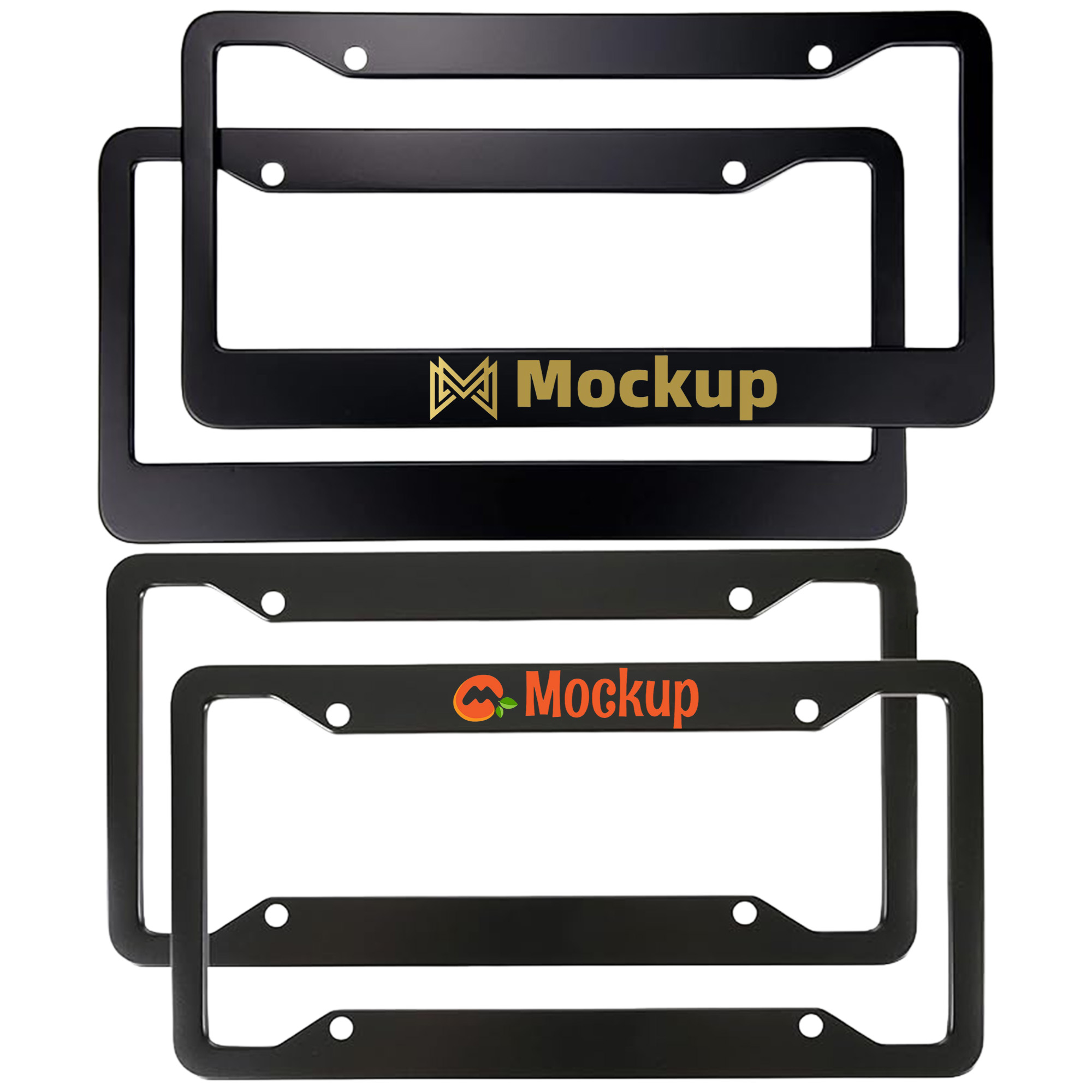 Lightweight Black License Plate Holder for Front 4