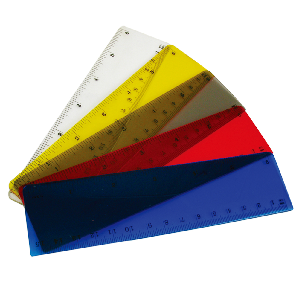 6 Inch Transparent Plastic Ruler with Metric and Inch Scales(Close Out) 5