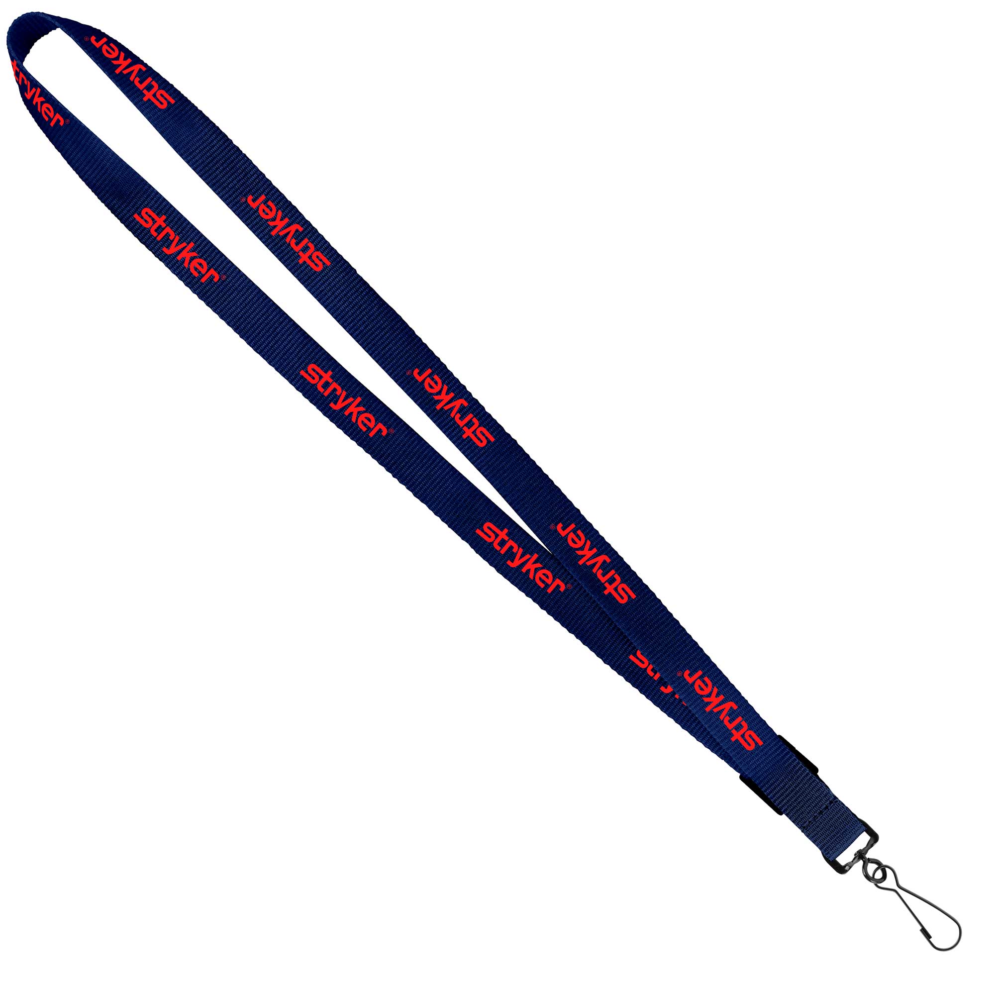 3/4" Original Fast Track Lanyard with Black J-Hook - Navy Blue 1