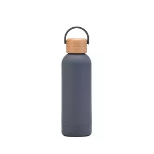 17 Oz Bamboo Lid Water Bottle With Handle, custom water bottle with logo imprint 2
