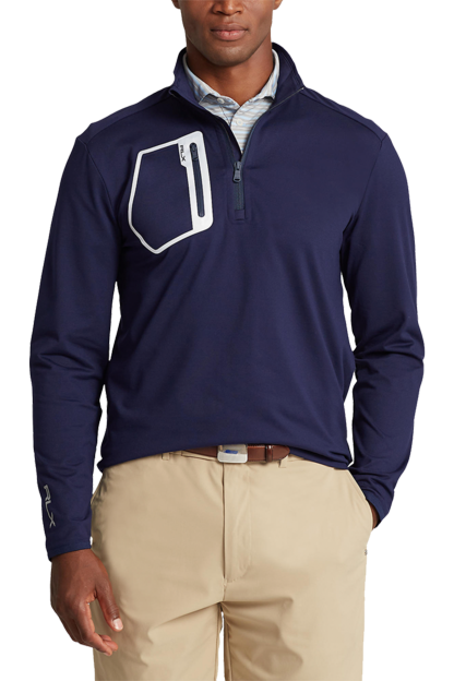 Brushed Back Tech Jersey ¼ Zip With Reflective Pocket