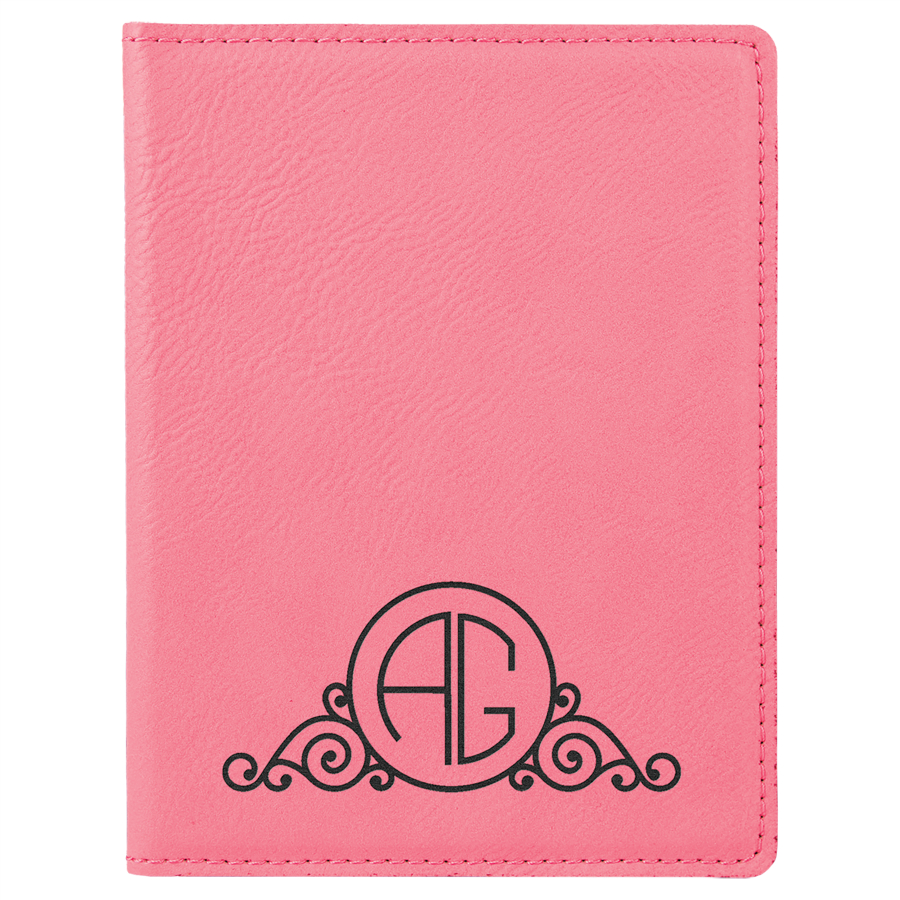 4 1/4" x 5 1/2" Pink Leatherette Passport Holder 2