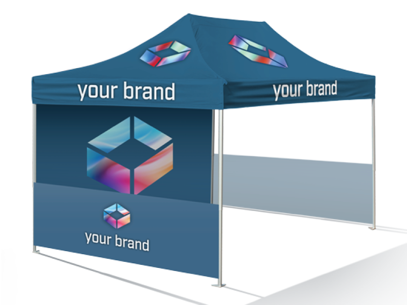 10'x15' Expo Package with Printed Top, Wall and Rail Skirts 1