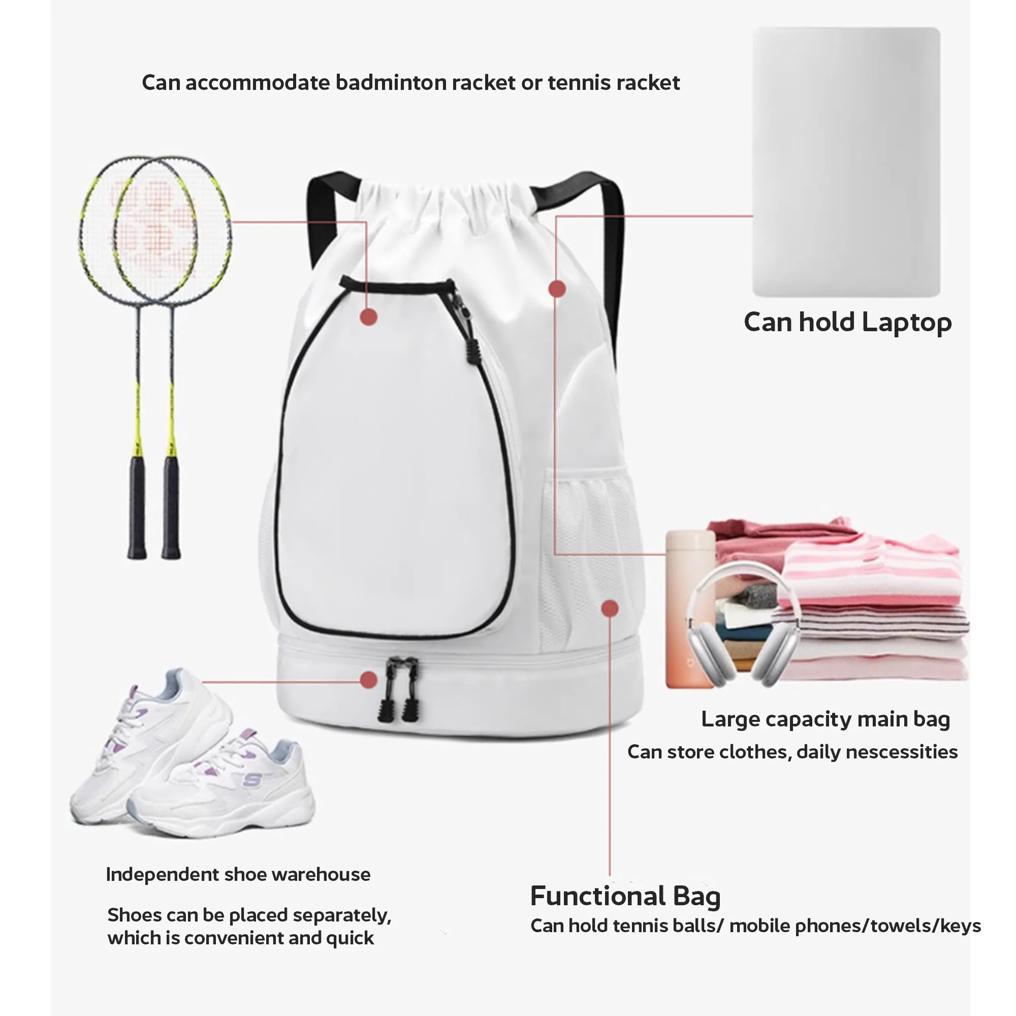 Large Capacity Sports Drawstring Bag 17