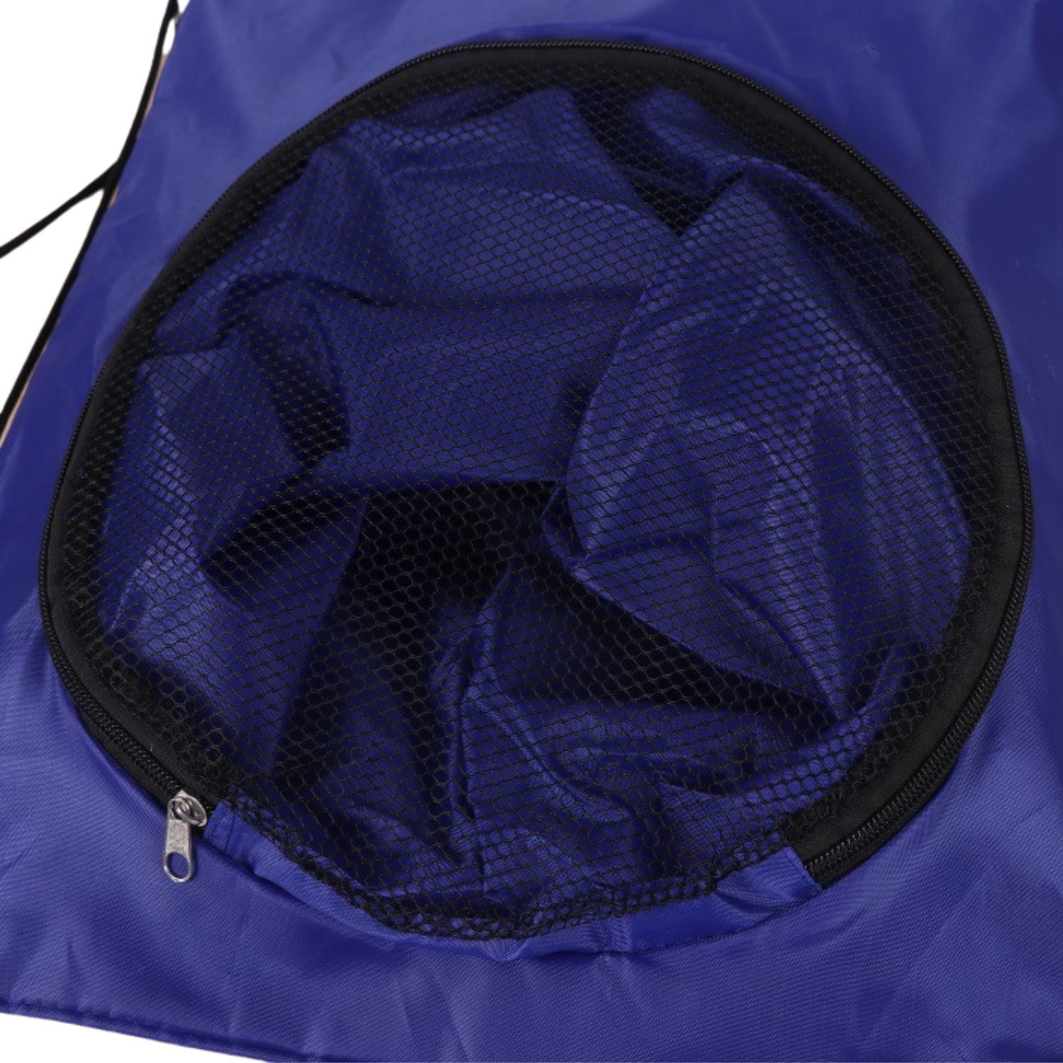 Heavy Duty Soccer Mesh Bag w/ Front Zipper Drawstring Backpack (14" x 18") 4