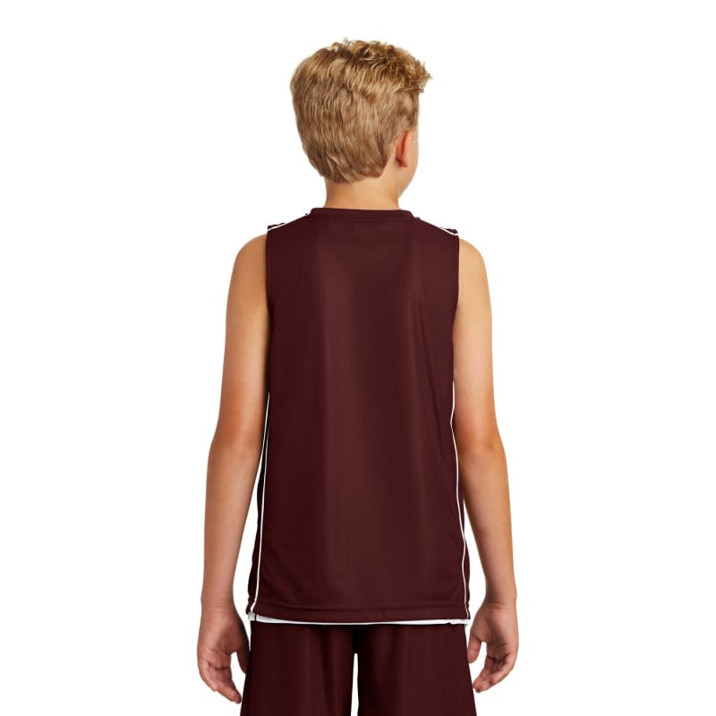 Sport-Tek Youth PosiCharge Mesh Reversible Sleeveless Tee. 4