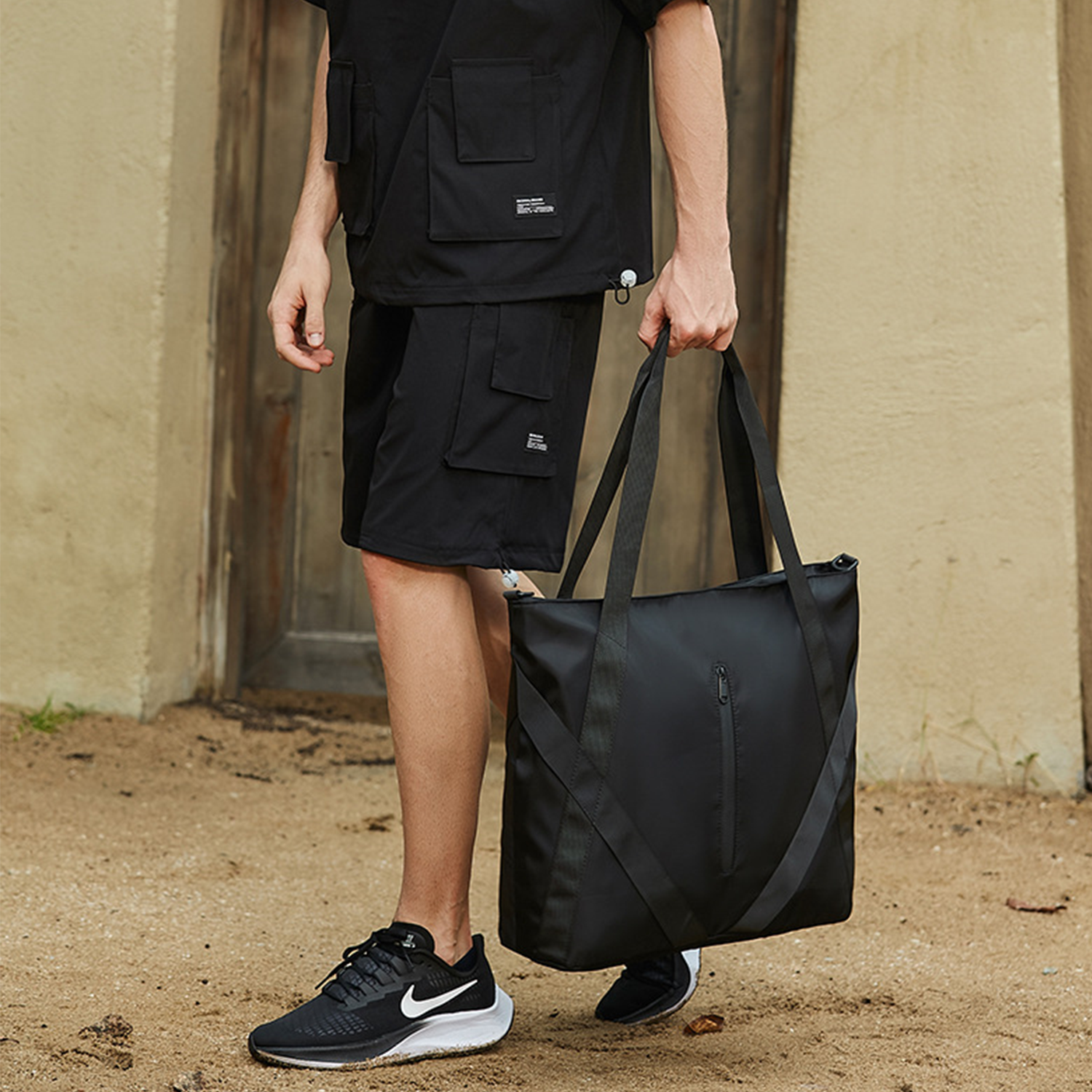 Shoulder Tote Bag with Zipper, custom tote bag with logo imprint 5