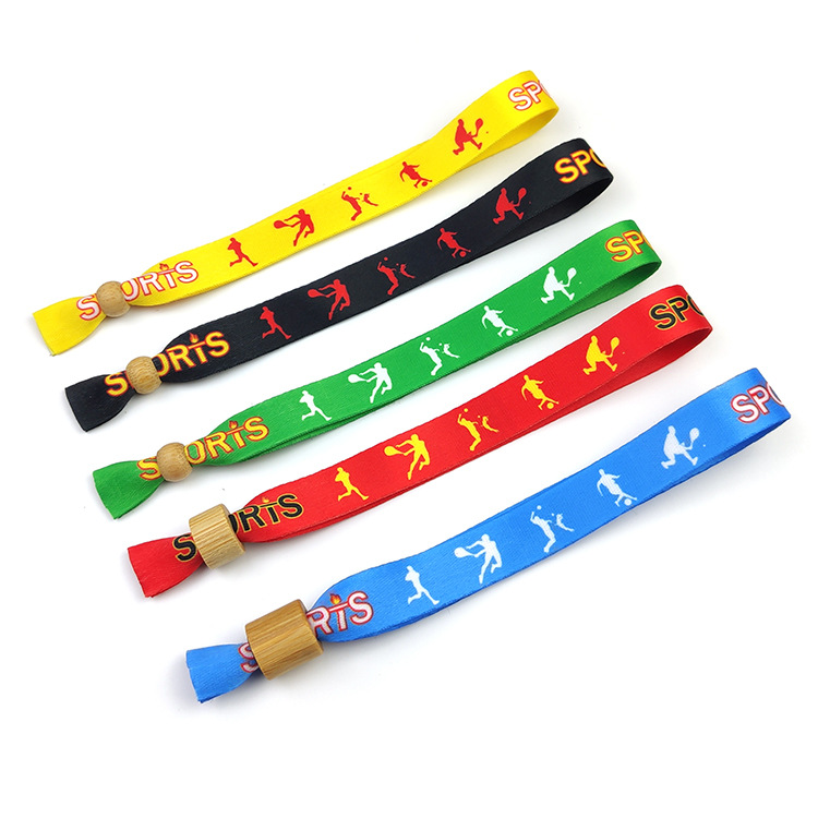 Full color Polyester Wristband with Bamboo Buckle 5