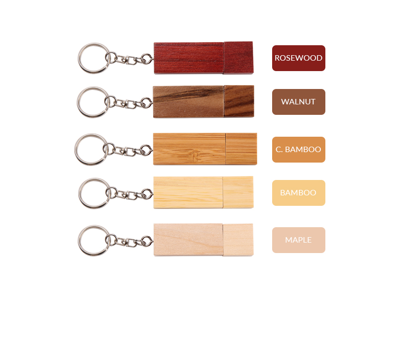 Wood USB Flash Drive with Keyring 3