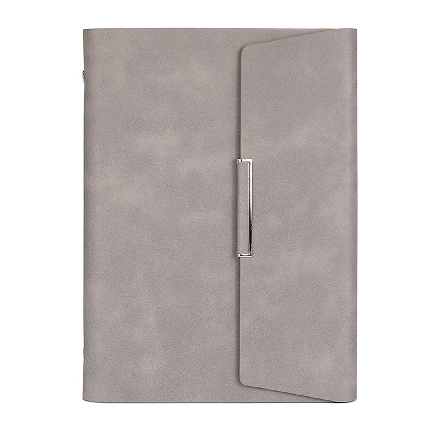 A5 PU Leather Loose Leaf Magnetic Notebook w/ Card Slots 3