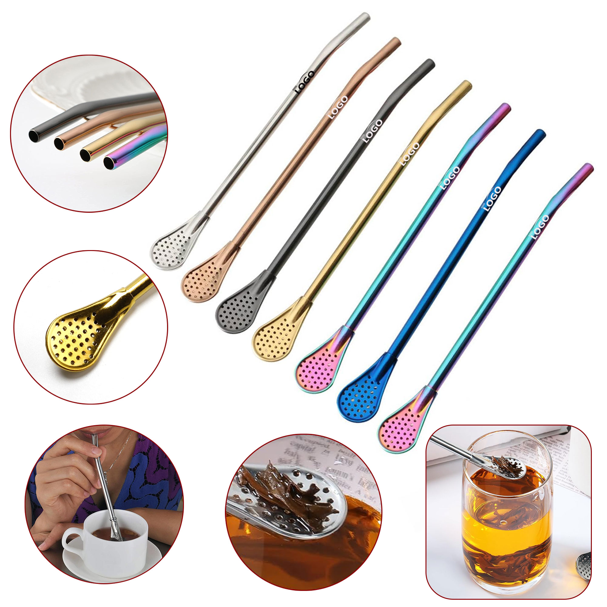 Reusable Stainless Steel Spoon Straws 2