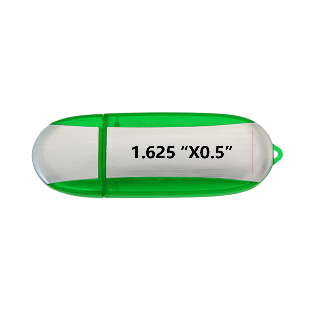 Lemont Brushed Aluminum Oval USB Flash Drive