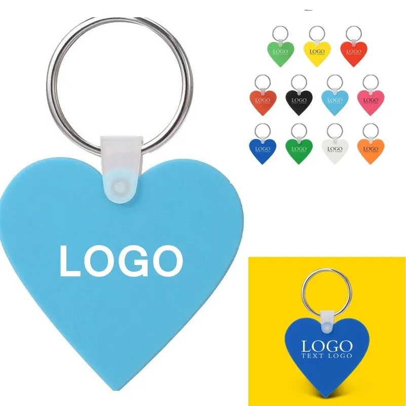 Custom Heart Shaped Silicone Key Tag 8