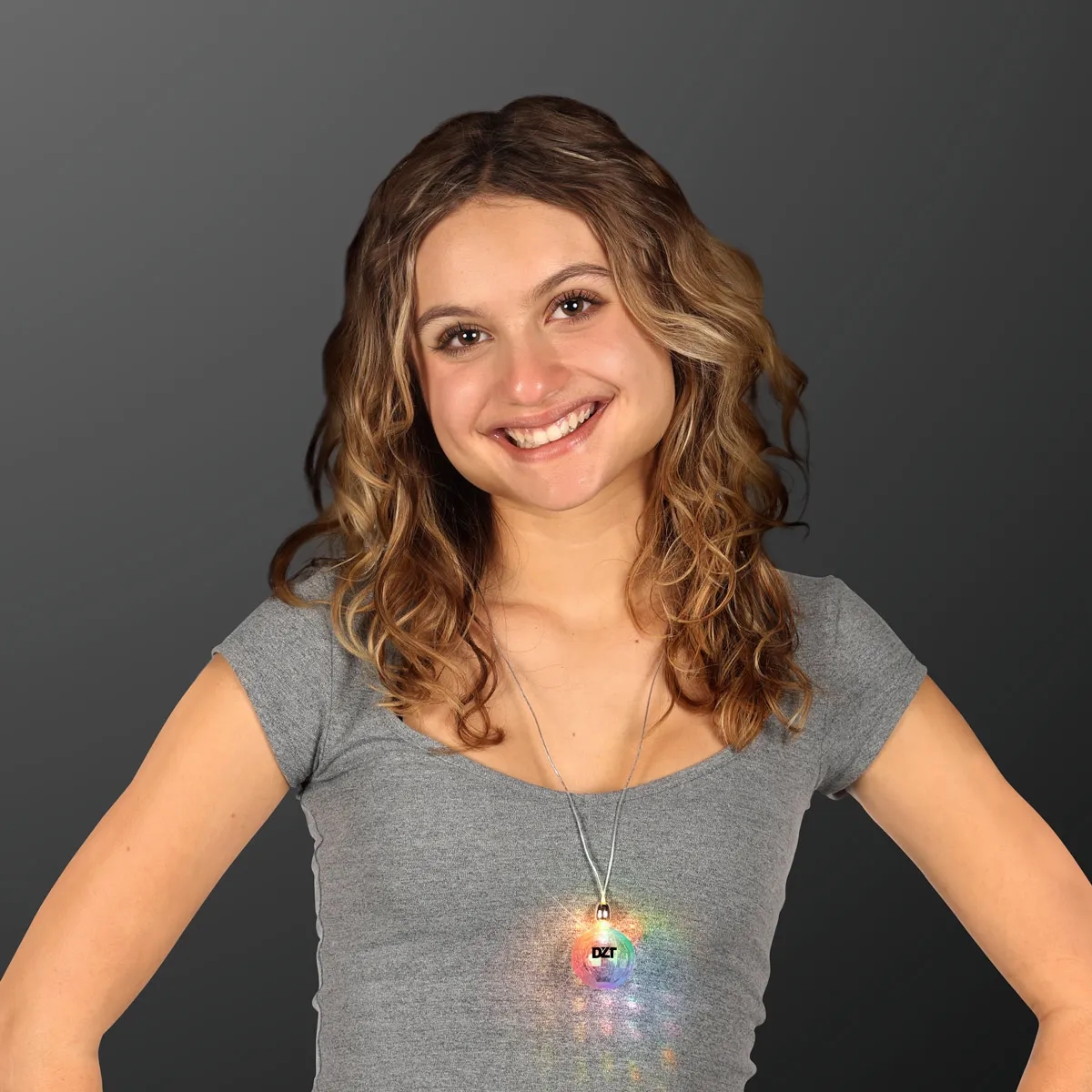 Acrylic Mini Disco Ball Necklace, Light Projecting 3