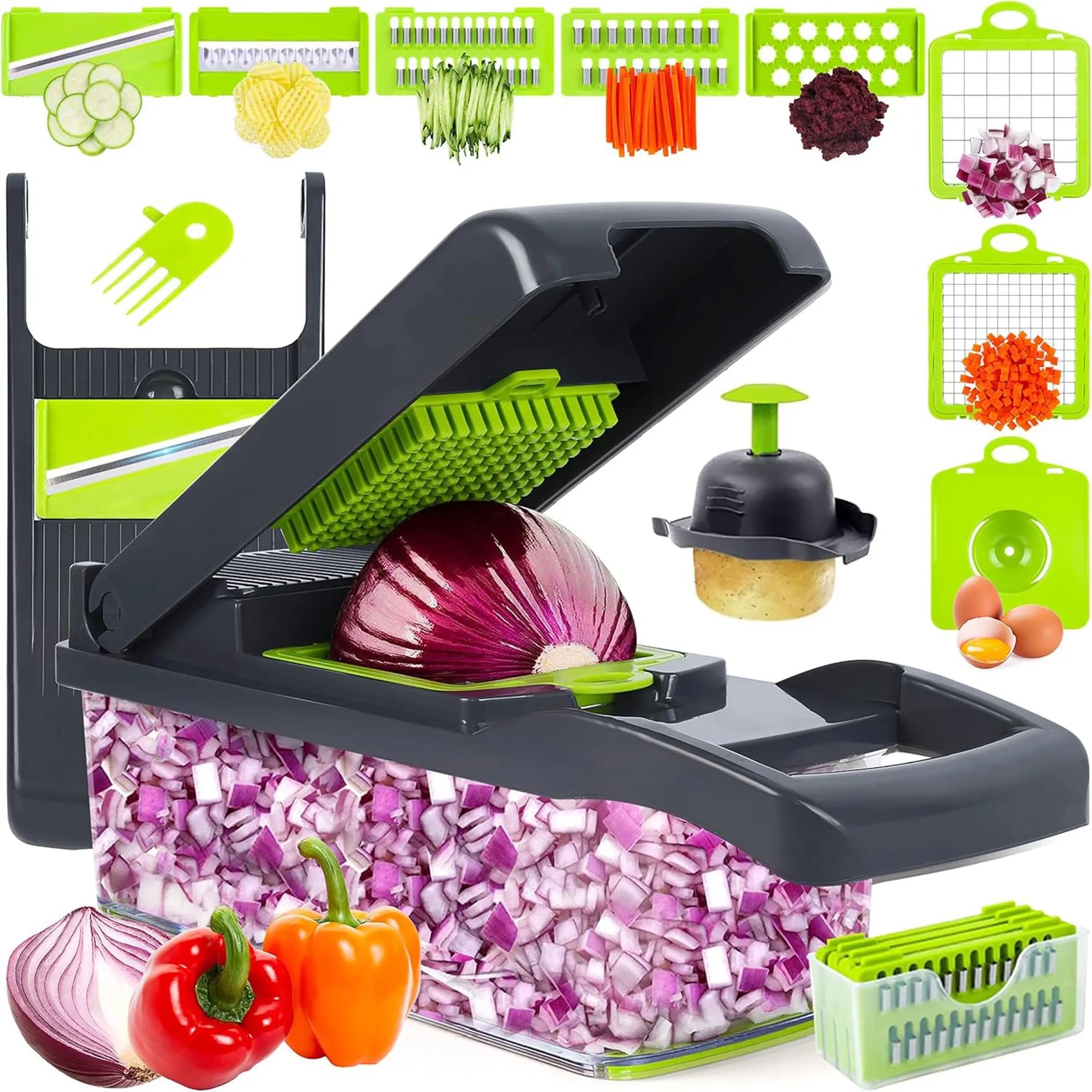 15pcs Multifunctional Vegetable Chopper With Container 3