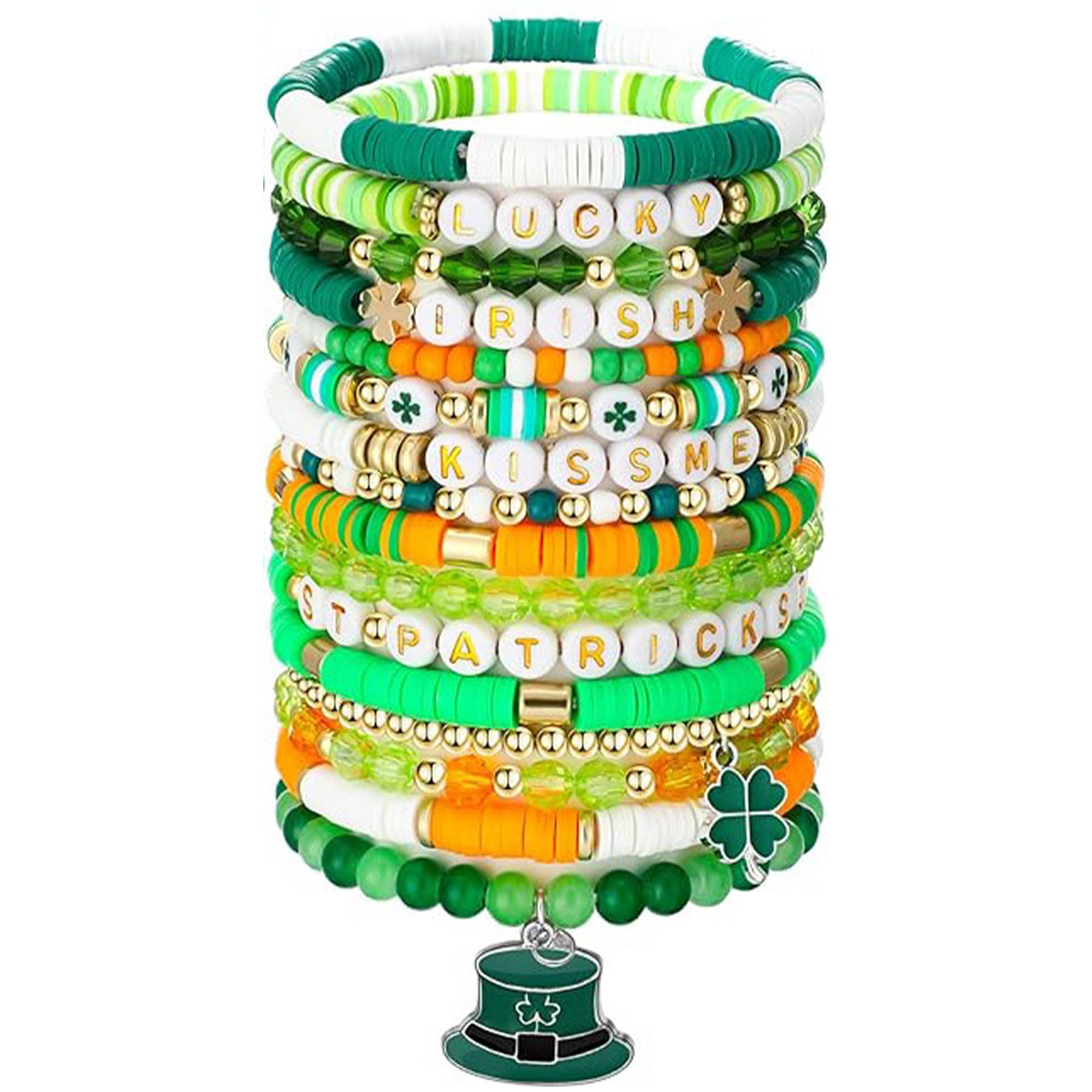Plastic Lucky clover letter stretch bracelet 3