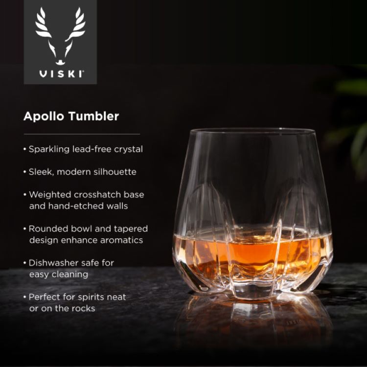 Viski® Apollo Crystal Whiskey Tumbler 8