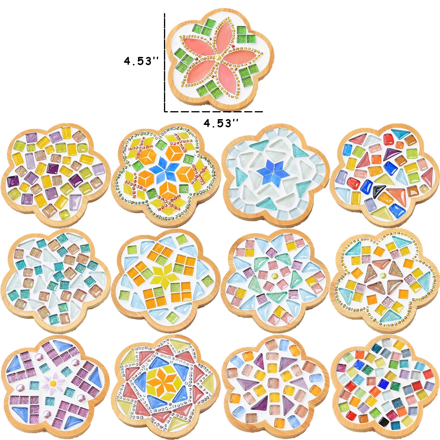 Diy Mosaic Kit With Bamboo Coaster 3