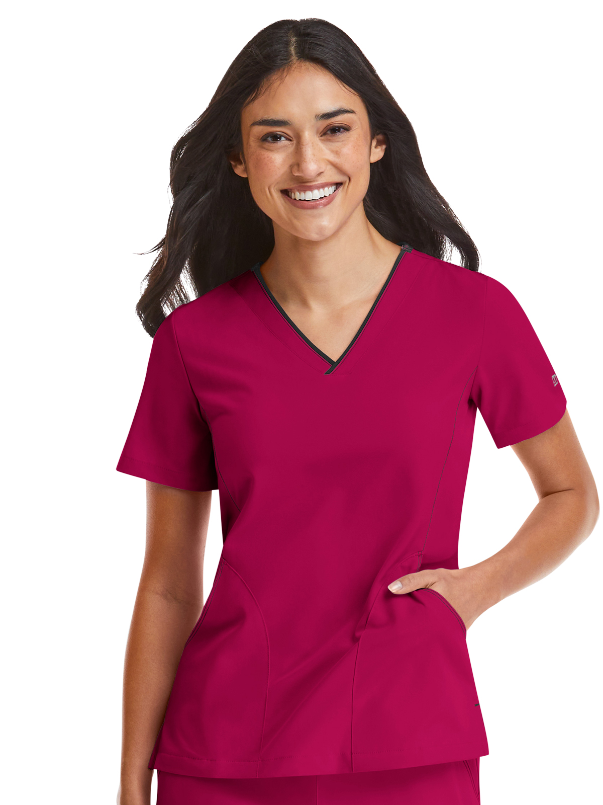 Maevn - Matrix Impulse - Women's Three-Pocket Contrast Stitching V-Neck Top 12